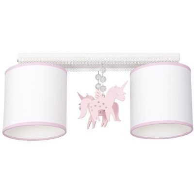 Milagro Uni lampa podsufitowa 2x60W biało/różowa MLP6491