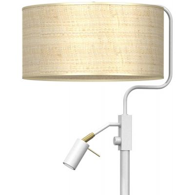 Milagro Marshall lampa stojąca 1x40W+1x40W biała/rattan MLP7492
