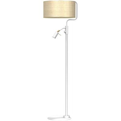 Milagro Marshall lampa stojąca 1x40W+1x40W biała/rattan MLP7492