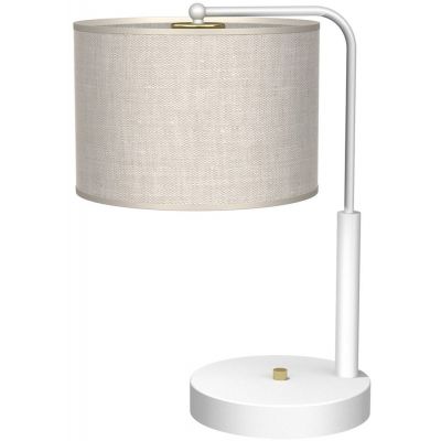Milagro Lino lampa stołowa 1x60W biała/len MLP7502