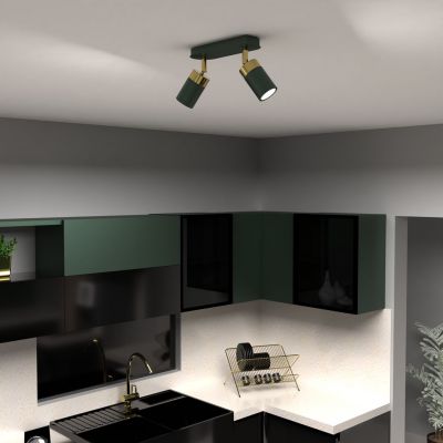Milagro Joker lampa podsufitowa 2x7W zielony/złoty MLP7718