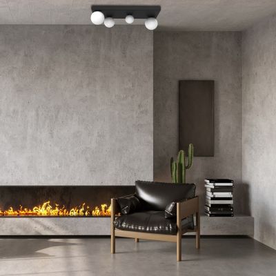 Milagro Bibione lampa podsufitowa 4x25W czarny/biały MLP8391