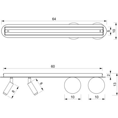 Milagro Sirio lampa podsufitowa 4x25W czarny/biały MLP8406
