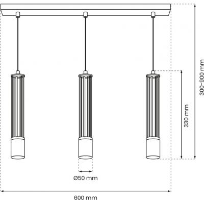 Milagro Estilo lampa wisząca 3x40W czarna MLP8410