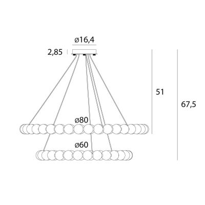 MaxLight Coralys lampa wisząca 1x78 W złota P0623D
