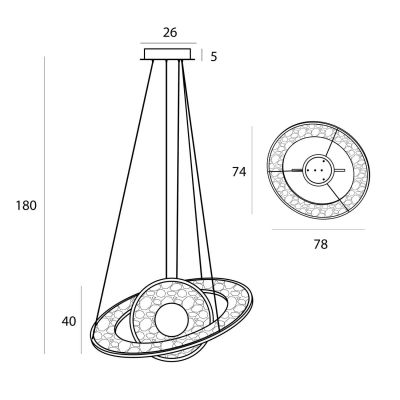 MaxLight Alexia lampa wisząca 1x45 W złota P0638D