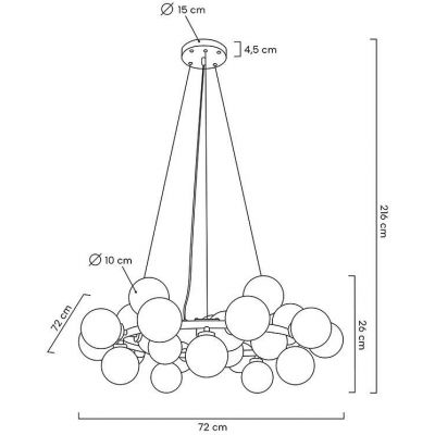 Moosee Cosmo lampa wisząca 25x5 W biała-złota MSE010100223