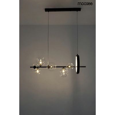 Moosee Alure Line lampa wisząca x5 W czarna-przezroczysta MSE010100285