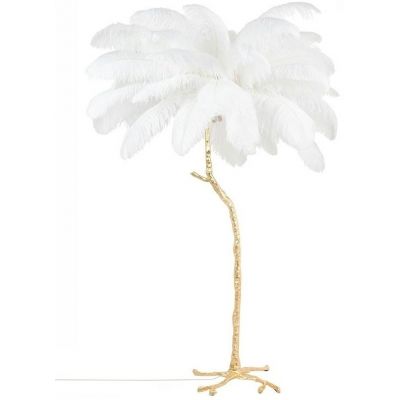 Moosee Tiffany lampa stojąca 5x40 W biała-złota MSE1501100417