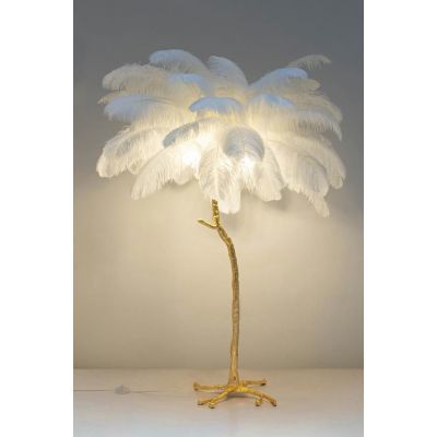 Moosee Tiffany lampa stojąca 5x40 W biała-złota MSE1501100417