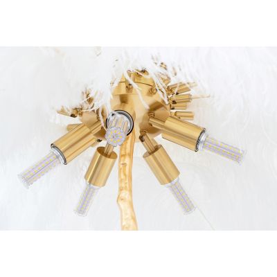 Moosee Tiffany lampa stojąca 5x40 W biała-złota MSE1501100417