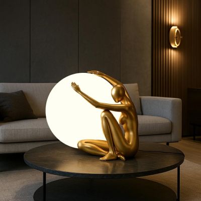 Moosee Uomo lampa stołowa 1x40 W biała-złota MSE1501100453