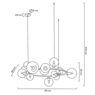 Moosee Alure lampa wisząca 15x5 W złota MSE1501100498