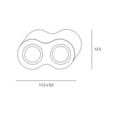MaxLight Basic Round lampa podsufitowa 2x50 W biała C0085