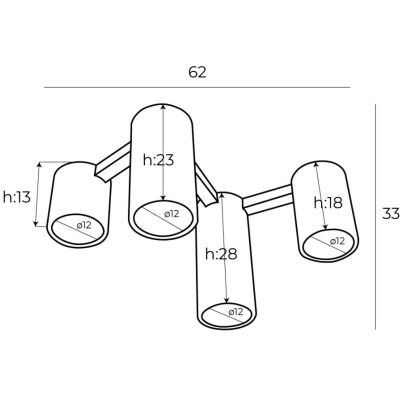 MaxLight Laxer lampa podsufitowa 4x7W biały C0228