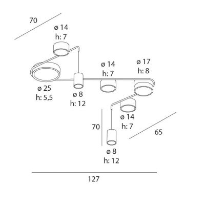 MaxLight Zumaia lampa podsufitowa 1x42 W czarna C0249