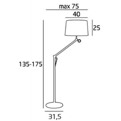 MaxLight Terra Small lampa stojąca 1x60W chrom/biała F0005