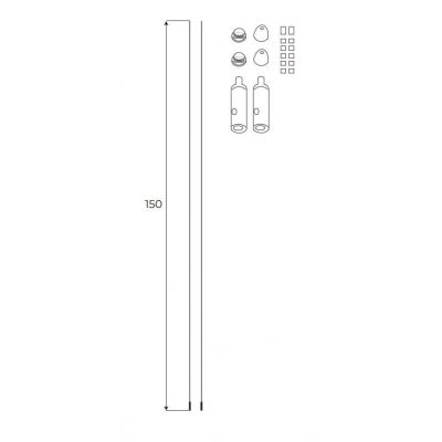 MaxLight Magnetic zestaw do zawieszenia szynowego stal MA0024