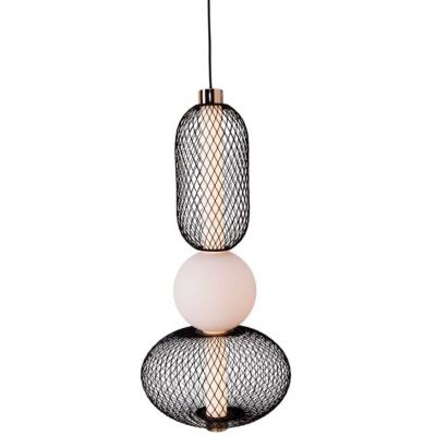 MaxLight Bora lampa wisząca 1x10 W czarna-złota P0591