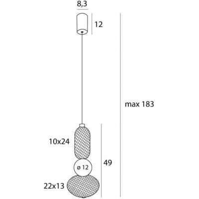 MaxLight Bora lampa wisząca 1x10 W czarna-złota P0591