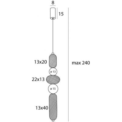 MaxLight Bora lampa wisząca 1x28 W czarna-złota P0592