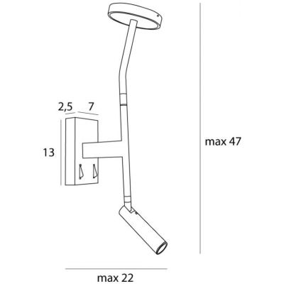 MaxLight Ibiza kinkiet 2x6 W czarny W0349