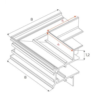 MaxLight Magnetic kątownik biały MT0027