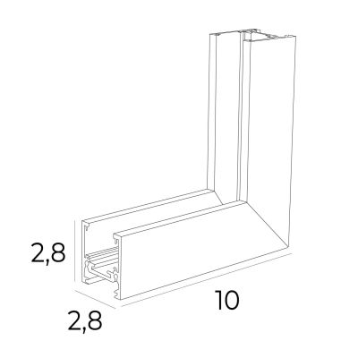 MaxLight Magnetic kątownik biały MT0030