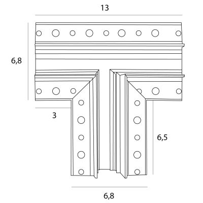 MaxLight Magnetic łącznik T czarny MT0016