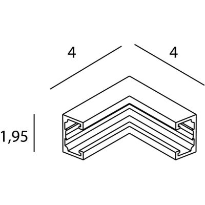 MaxLight Micro11 kątownik natynkowy kąt boczny wewnętrzny czarny NT0009