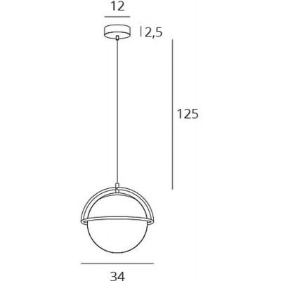 MaxLight Saturn lampa wisząca 1x60W złoty/biały P0381