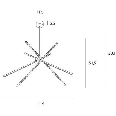 MaxLight Spider lampa wisząca 1x33W LED złota P0457