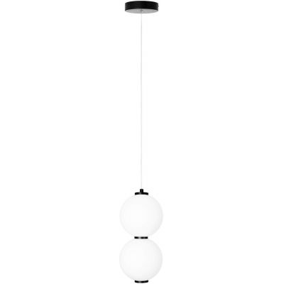 MaxLight Tama lampa wisząca 1x16W LED czarna/szkło mleczne P0469