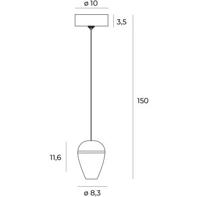MaxLight Cometshine lampa wisząca 1x8W LED czarna/złota P0471