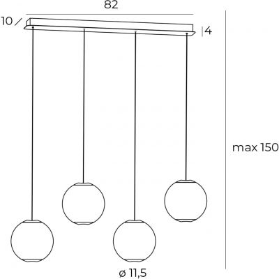 MaxLight Nobile lampa wisząca 4x6W LED chrom P0480