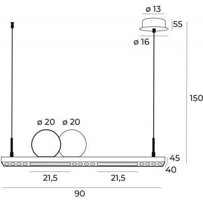 MaxLight Momo lampa wisząca 1x35W LED czarna/złota P0487