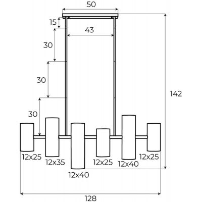 MaxLight Laxer lampa wisząca 6x7W czarny P0503