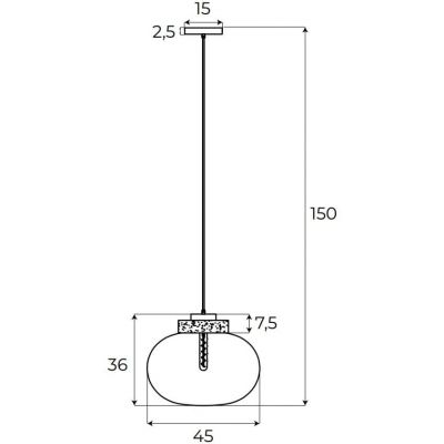 MaxLight Palloncini lampa wisząca 1x7 W czarna-bursztynowa P0516