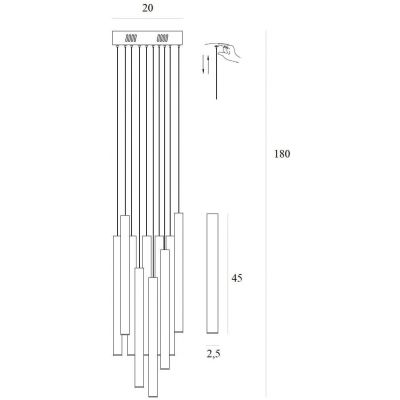 MaxLight Organic lampa wisząca 10 x1 W złoto szczotkowane P0524D