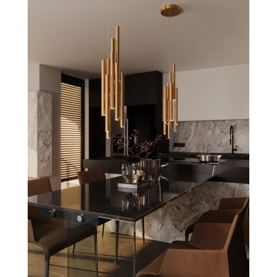 MaxLight Organic lampa wisząca 10 x1 W złoto szczotkowane P0524D