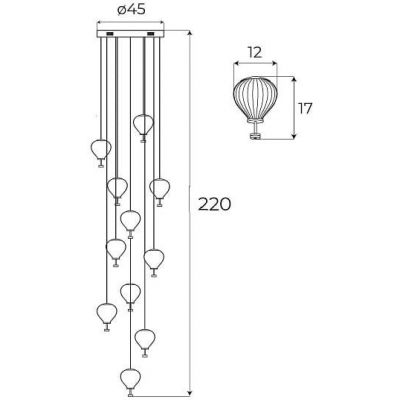 MaxLight Enigma lampa wisząca 11x6 W biała P0526D