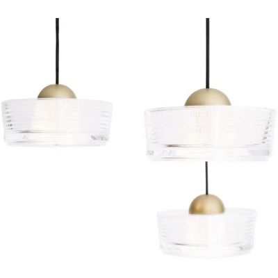 MaxLight Lipari lampa wisząca 3x22 W przezroczysta-złoto szczotkowane P0543