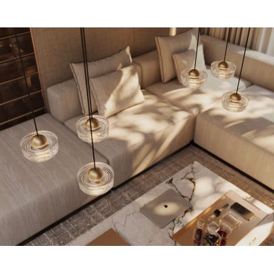 MaxLight Lipari lampa wisząca 3x22 W przezroczysta-złoto szczotkowane P0543