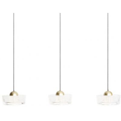 MaxLight Lipari lampa wisząca 3x22 W przezroczysta-złoto szczotkowane P0545