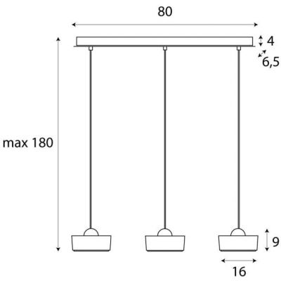 MaxLight Lipari lampa wisząca 3x22 W przezroczysta-złoto szczotkowane P0545