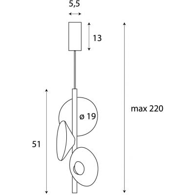 MaxLight Puro lampa wisząca 8 W szary/popielaty-żółta P0564