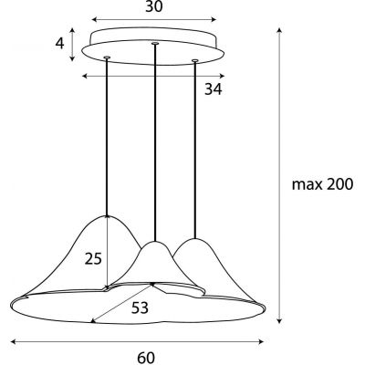 MaxLight Bellmond lampa wisząca 21 W szary/popielaty-kremowa P0566