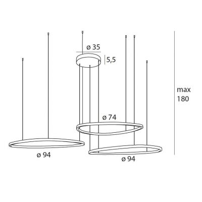 MaxLight Cayenne 3 lampa wisząca 1x130 W miedź P0604D