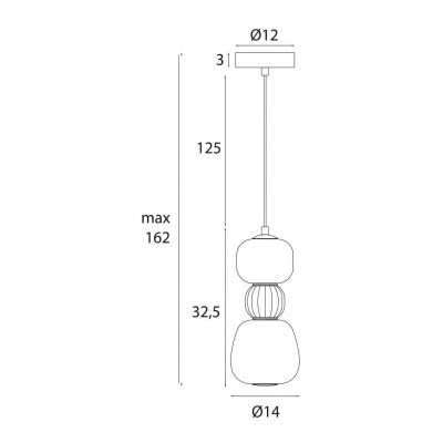 MaxLight Modern lampa wisząca 1x13 W szary P0627