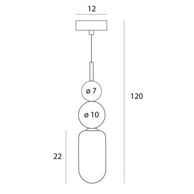 MaxLight Nova lampa wisząca 1x7 W biała-czarna P0641